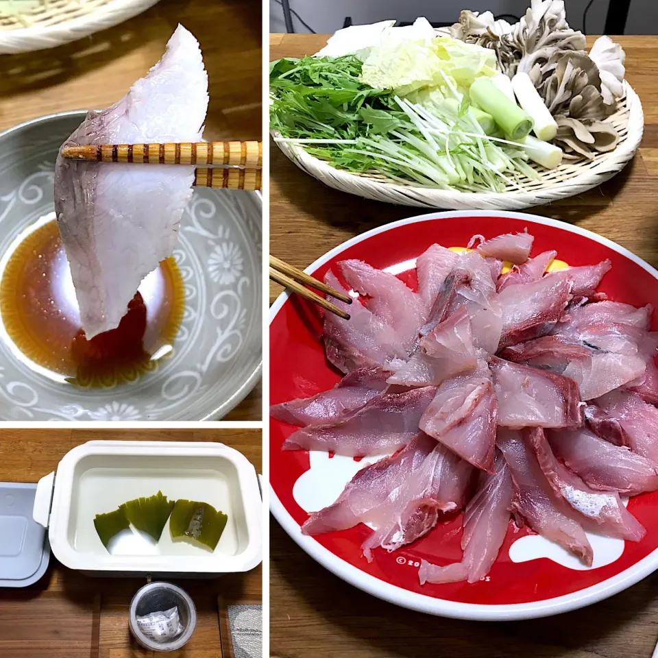 Snapdishの料理写真:ヒラマサのしゃぶしゃぶ|morimi32さん