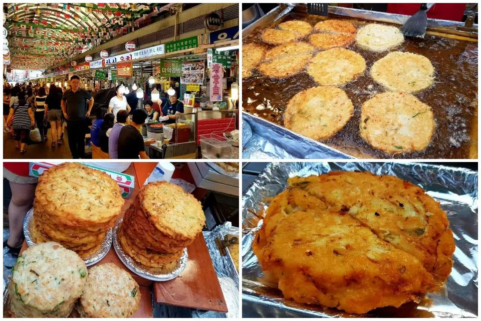 Bindaetteok (mungbean fritters) @ Gwangjang Market|steven z.y.さん