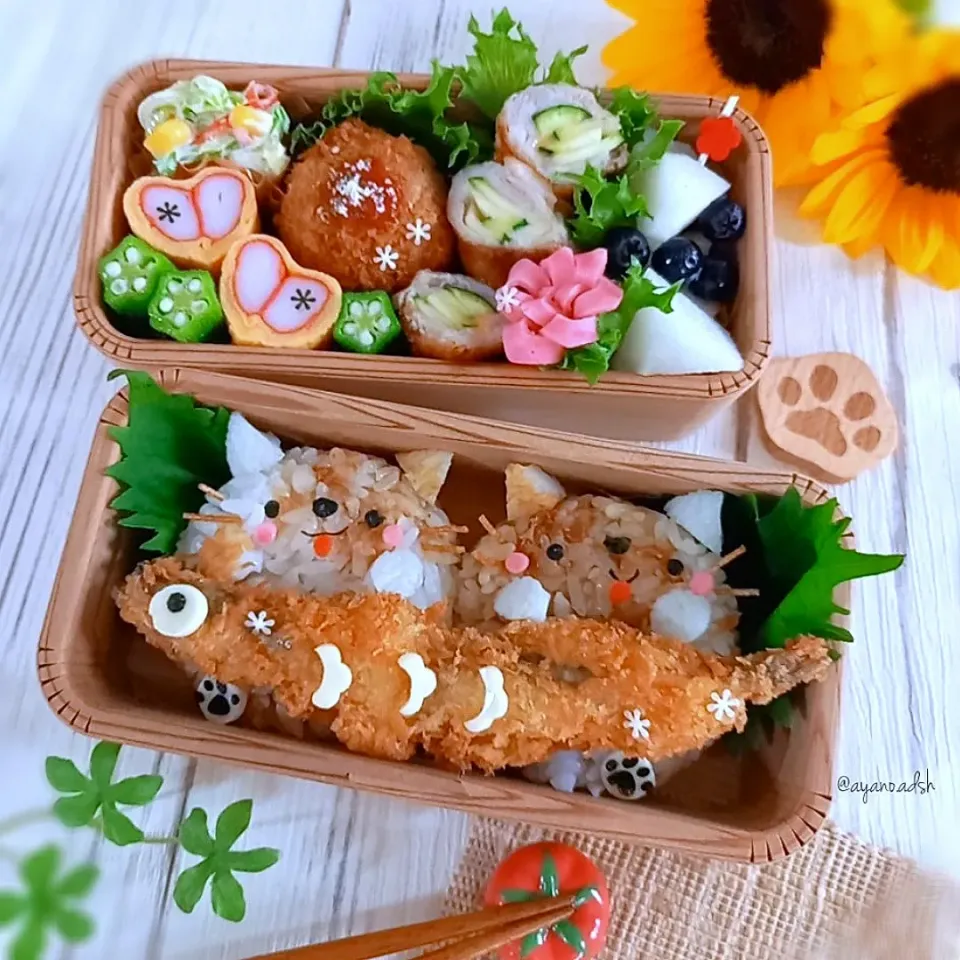 ネコ🐱ちゃんとお魚🐡弁当|ayano.adshさん