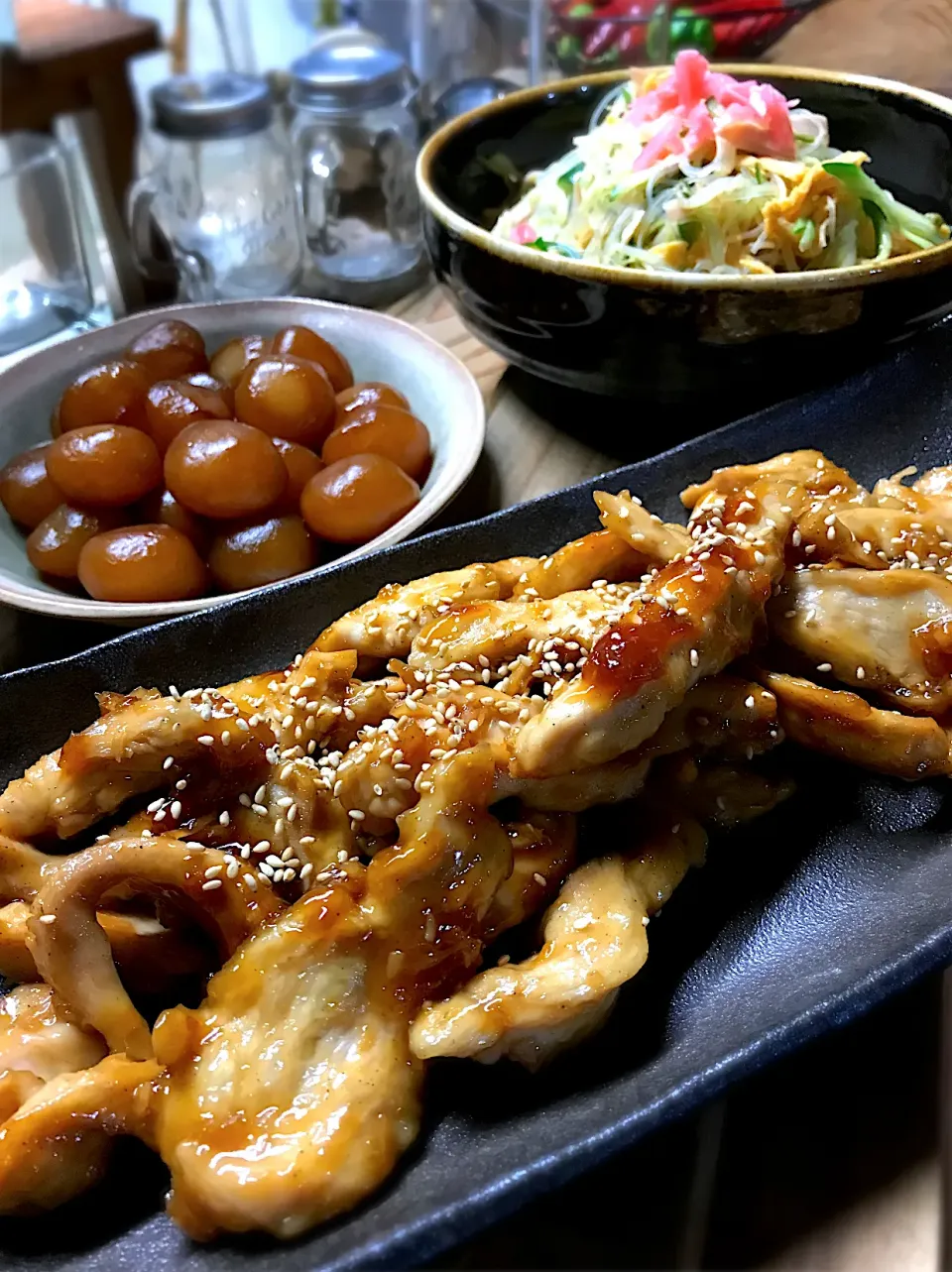 鶏むね肉　玉コン　春雨サラダ|真珠きょうだいママさん