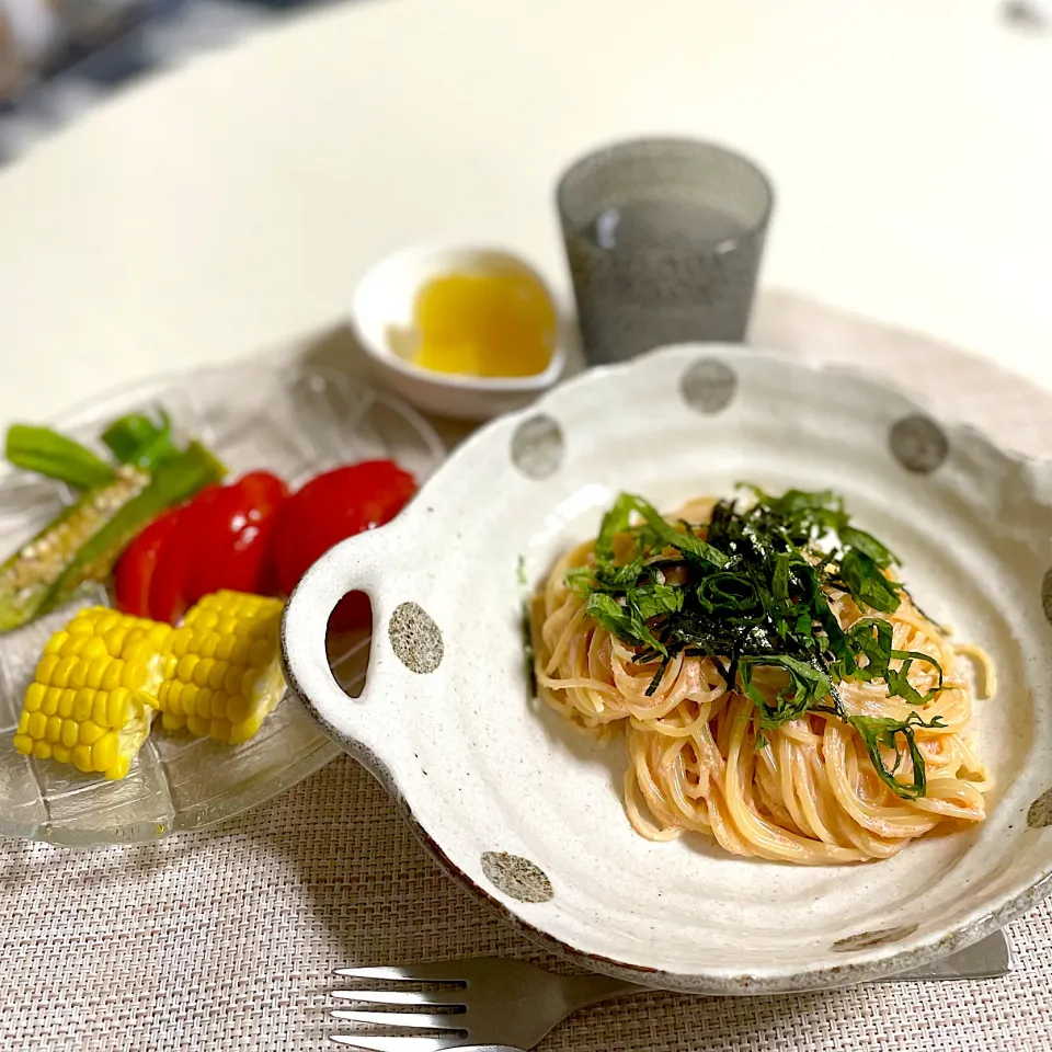 8/17晩ご飯：明太子パスタ|ななみんさん