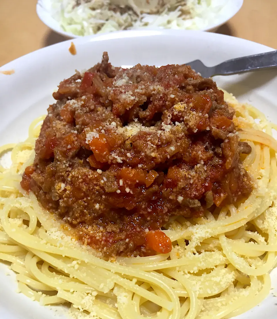 単身赴任中の男飯(ミートソースパスタ)|おおもりの星さん