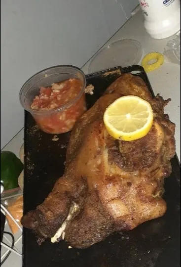 Snapdishの料理写真:lekker pork head and salsa|angela gosesさん