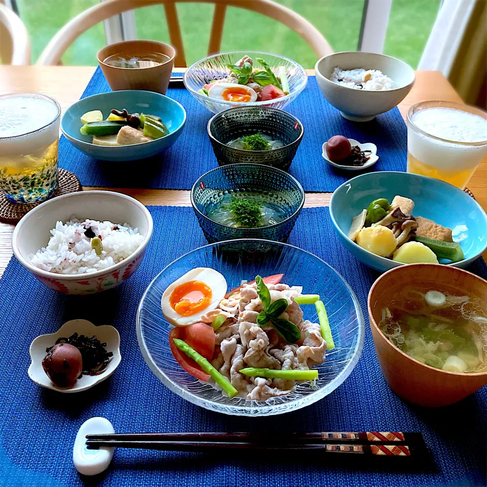 エスニック冷しゃぶの晩ごはん|むぎこさん