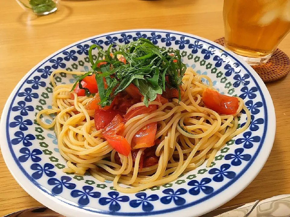 冷製トマトパスタ✨🍅✨|みおさん