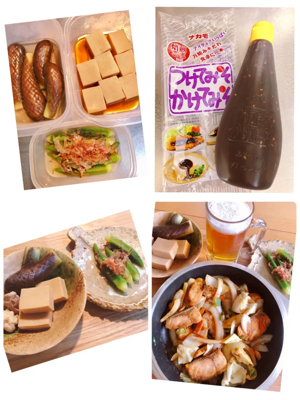 先ほどの炊き合わせに鶏肉も足して、ちゃんちゃん焼き風、野菜と鮭の味噌炒め🍺|海斗さん