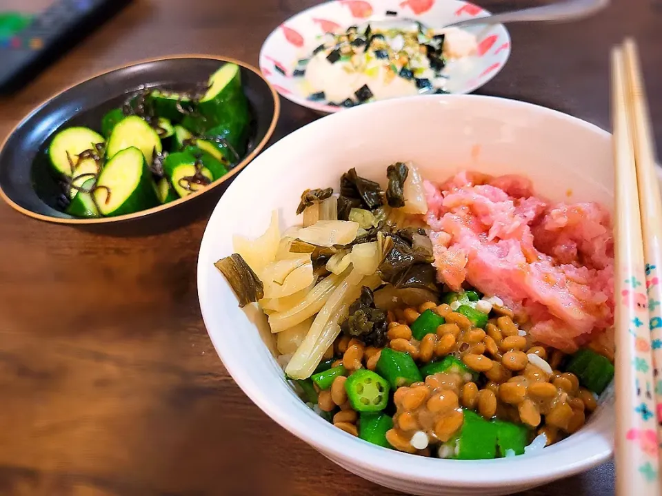 ネギトロ納豆丼。|あかねーさんさん