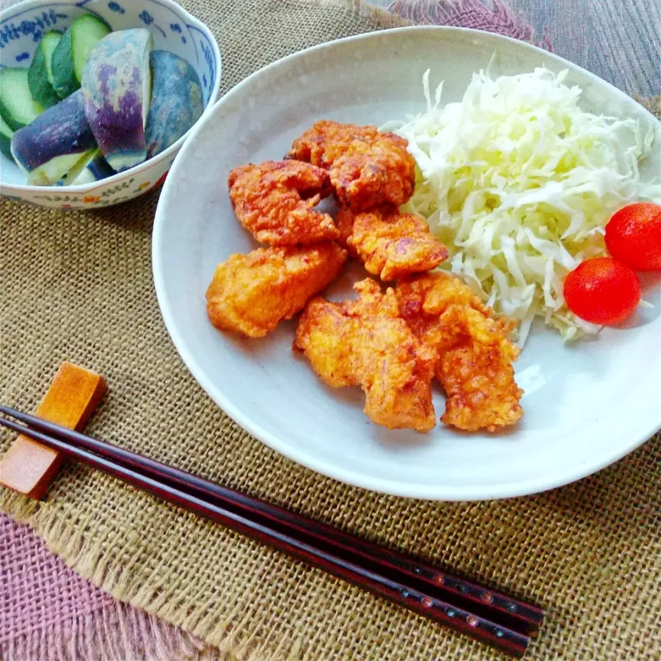 Snapdishの料理写真:鶏むね肉でコチュジャン唐揚げ|真希さん