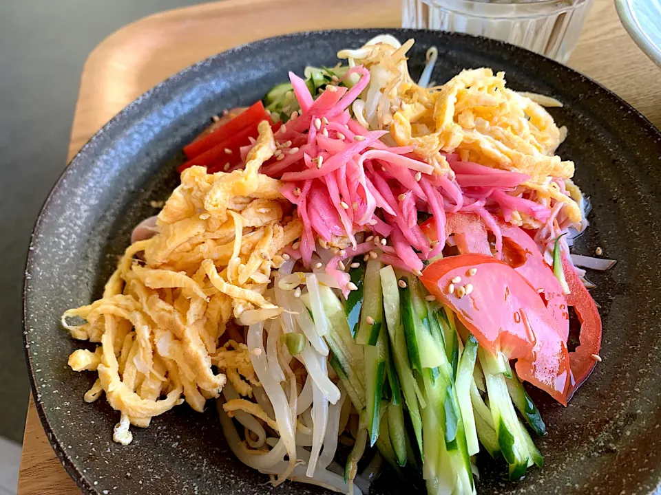 素麺で冷やし中華|あふぇふぁるさん