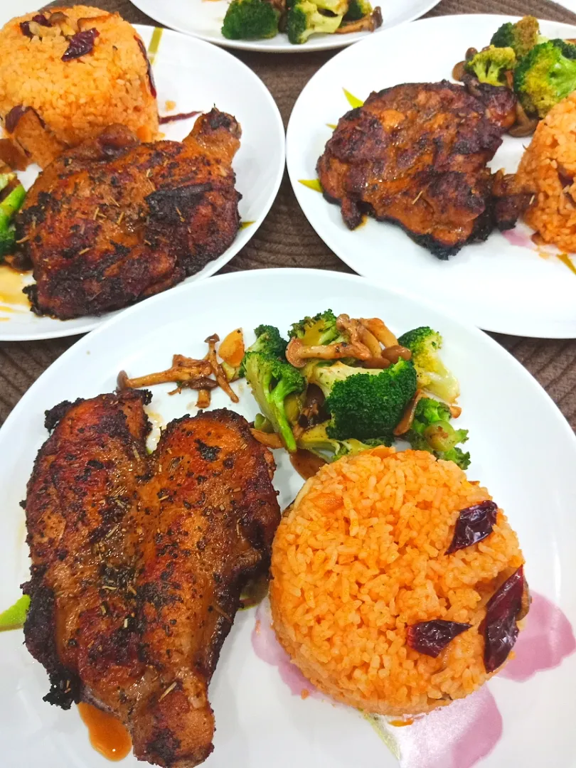 Grilled chicken with Fried rice|qampung peopleさん