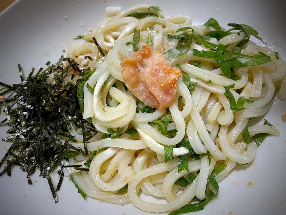 マルコメさんありがとう😍プラス糀甘酒で、明太子紫蘇うどん|1614さん