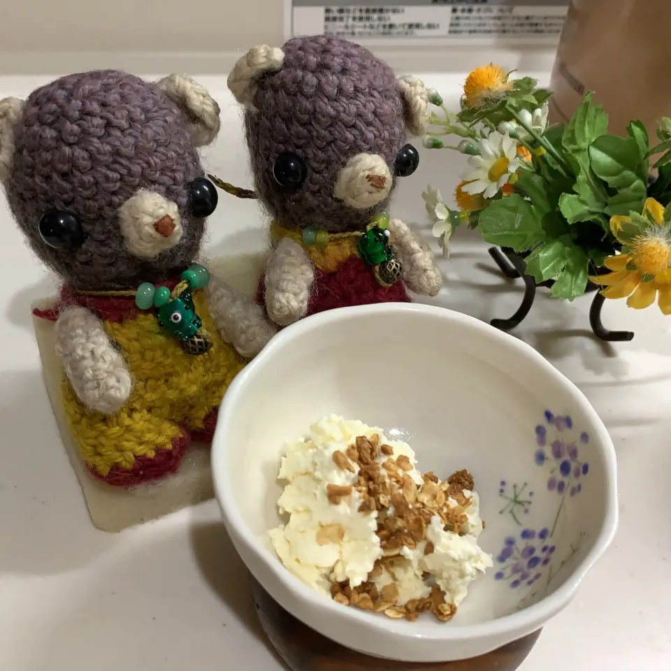 Snapdishの料理写真:アイスクリーム美味しく出来てた　　　ヽ(*´∀｀)|chagashiさん