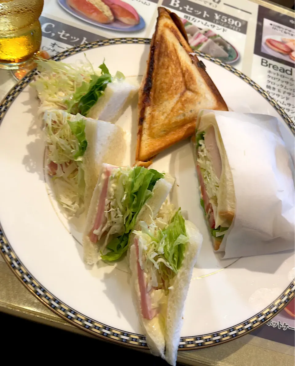 小倉あん、チキン&トマト、ハムサンド🥪|るみおんさん