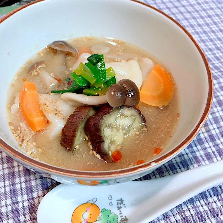 🥟水餃子の冷やし味噌汁🥟|ひつじのひとりごとさん