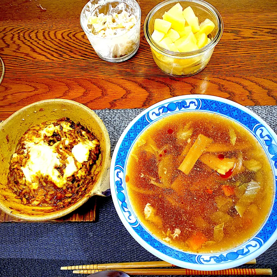 醤油ラーメン都、カレードリアの残り|yakinasuさん