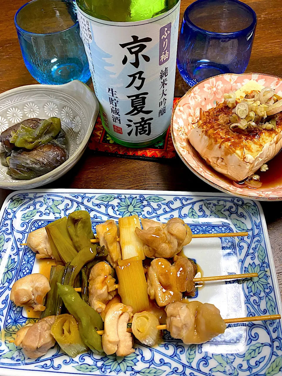 焼き鳥で日本酒|うさママさん