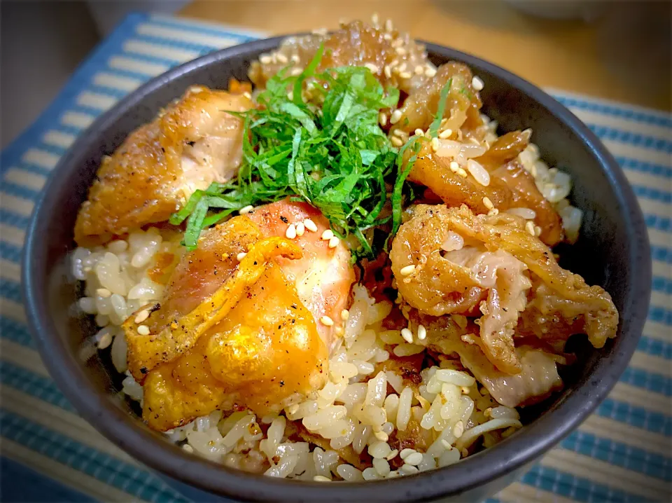 鶏皮たっぷりの炊き込みご飯&焼き鳥|やまひろさん