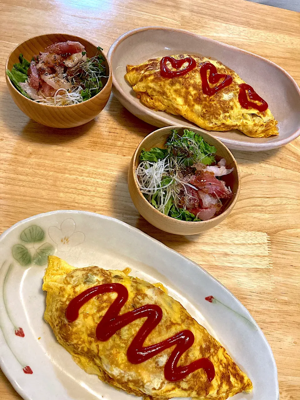 表面焼き過ぎたオムライスヽ(;´Д｀)ﾉ(((((((((●~*中はとろり、味は美味しかった🙆‍♀️|さくたえさん