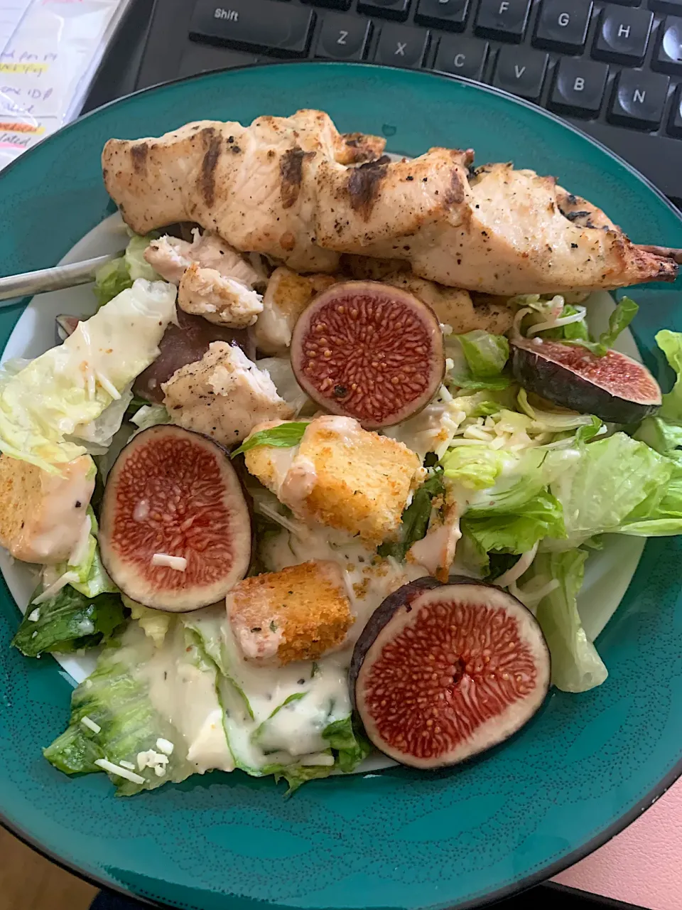 Grilled mediterreannchicken caesar salad with fresh sweet figs|🌺IAnneさん