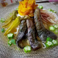 これうまつゆ！梅干し沢庵素麺✨