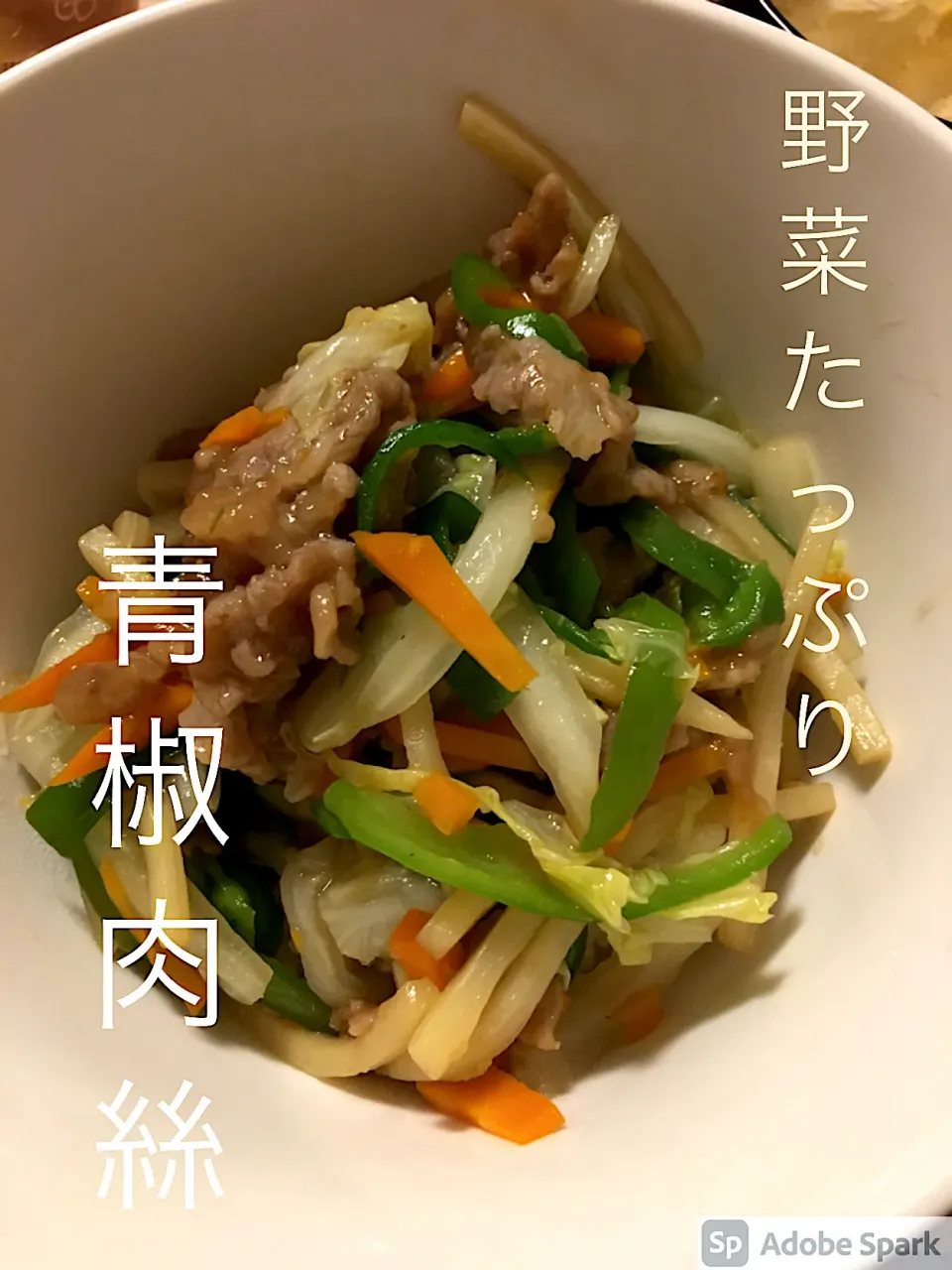 野菜たっぷり青椒肉絲|にゃふてんさん