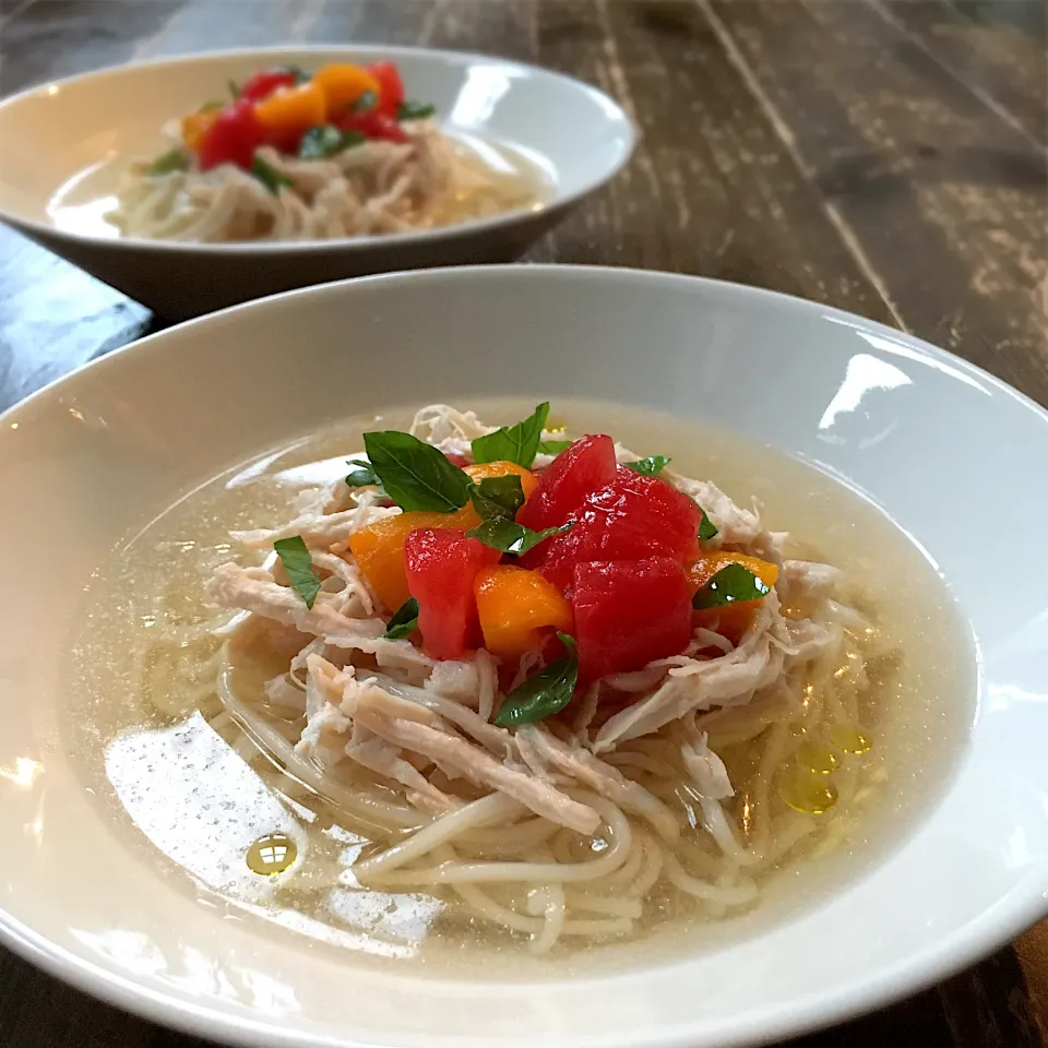 蒸し鶏の冷やし麺|七海さん