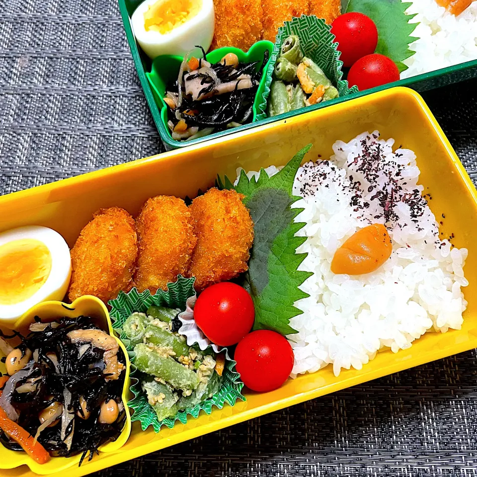 Snapdishの料理写真:ひとくちカツとひじき弁当|mettiさん