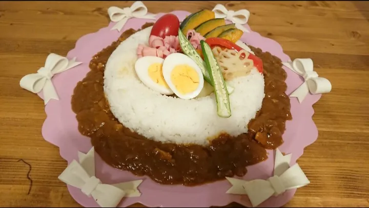 Snapdishの料理写真:てんこ盛りカレー🎵|シャビーちゃんさん