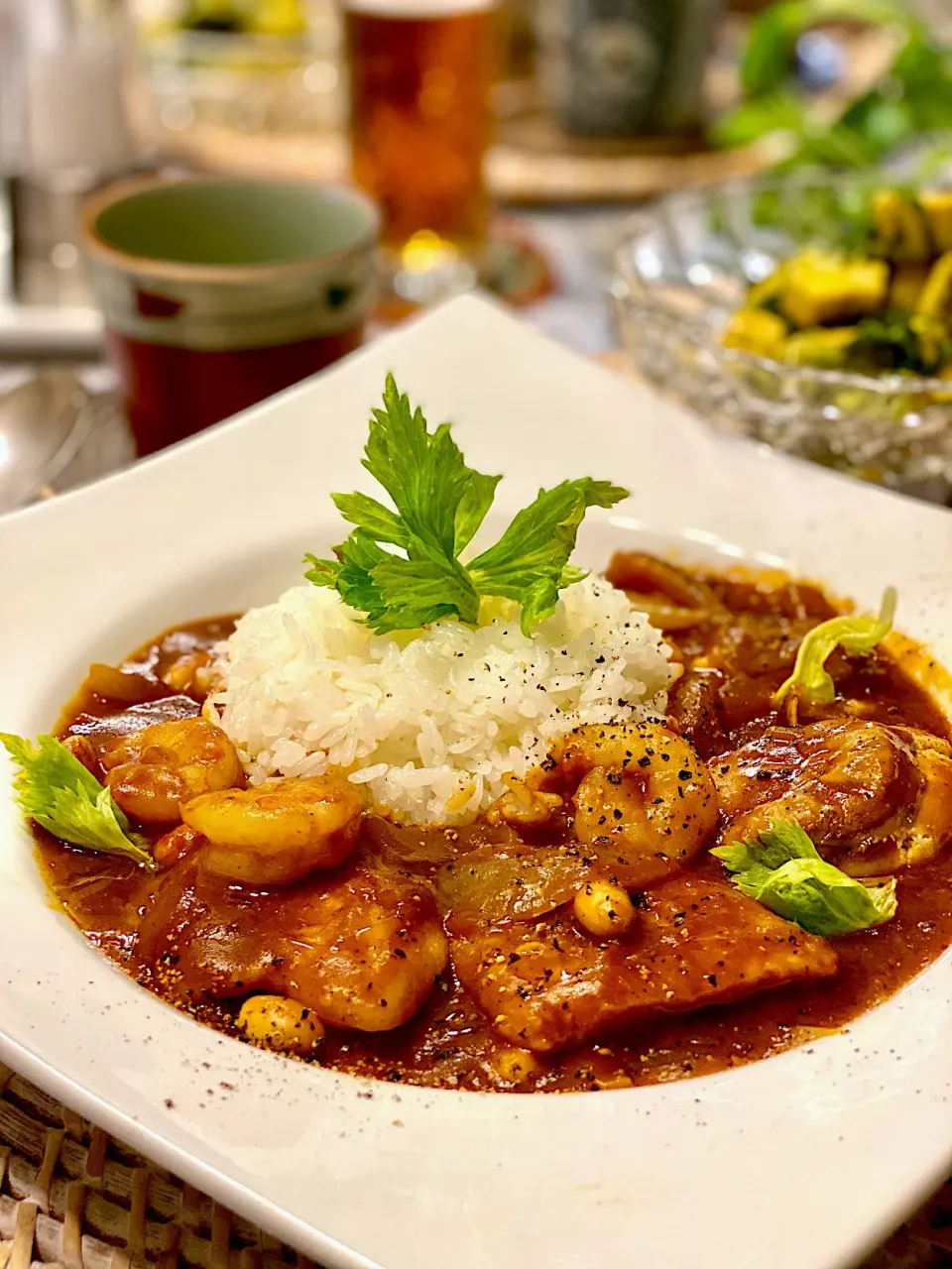 Snapdishの料理写真:海老、ホタテ、白身魚で作る『海の幸ごろごろカレー🍛』|paaruさん