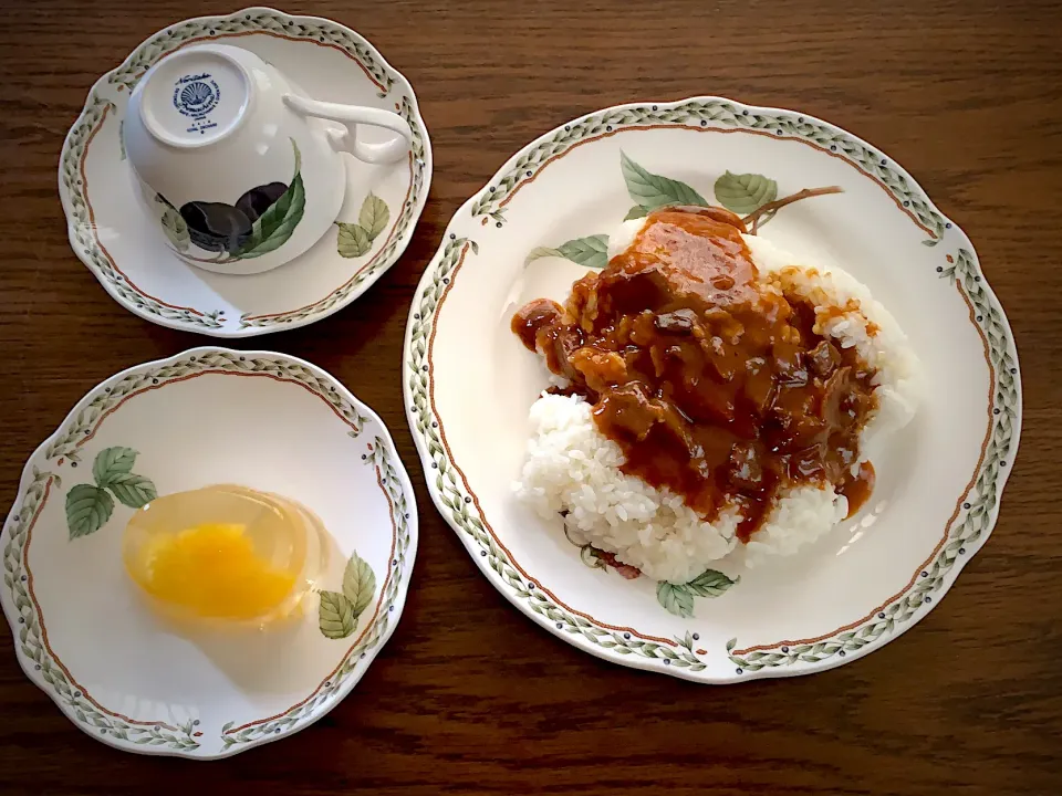 ハヤシライス🍛八朔ゼリー🍊今日の昼食20210826|rococoさん