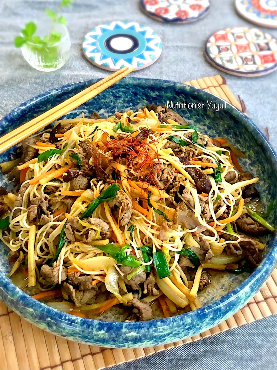 プルコギ風カレー炒めそうめん|ゆーこどんさん