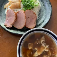 Snapdishの料理写真:アレンジ素麺　つけ麺風です。|レモンさん