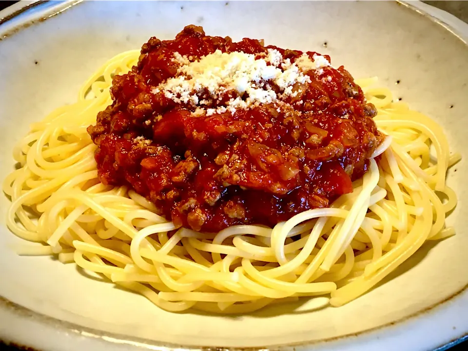 Snapdishの料理写真:大豆のお肉でミートスパゲティ|mottomoさん