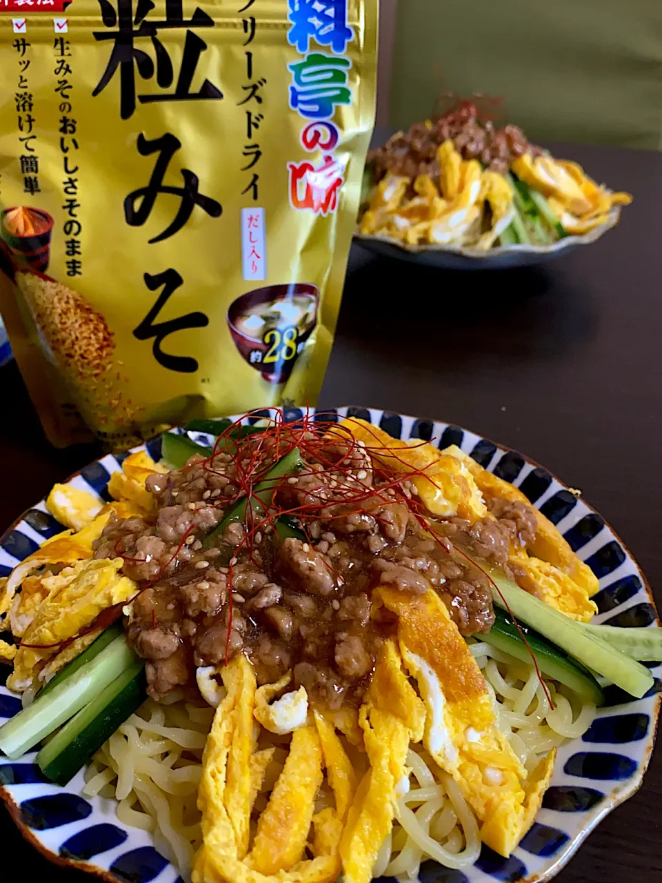 粒味噌で作る冷やしジャージャー麺|ちぐけんさん