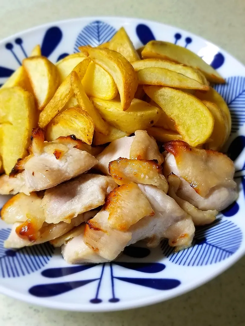 塩こうじ鶏とローストポテト|ぱんだのままんさん