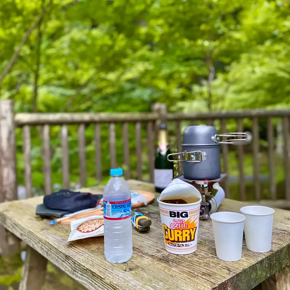 Snapdishの料理写真:気温14℃  森の朝ごはん♪|ばくあんしゃさん