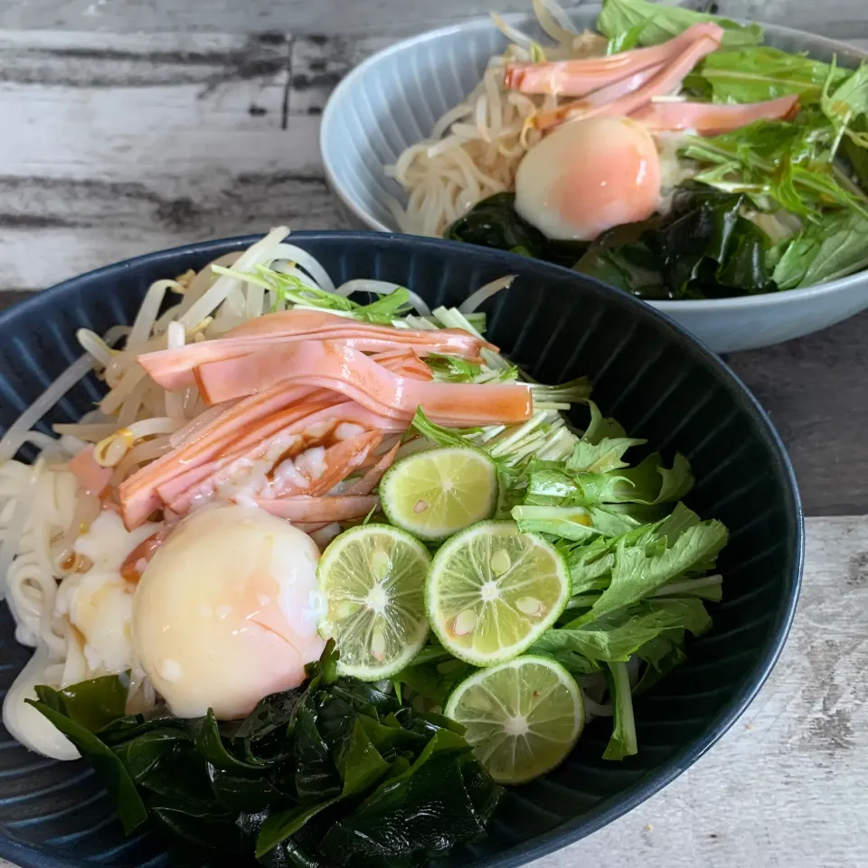 ひんやり爽やかスダチのサラダうどん|らぴすらずり(らぴ)さん