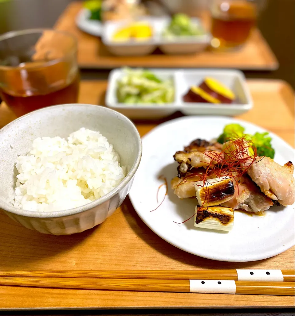 鶏の塩麹焼き　さつまいも甘酒レモン煮　キャベツの味噌和え|ちぐあささん