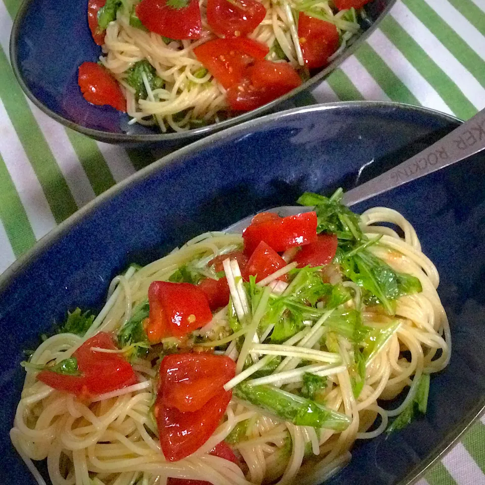 トマトと水菜の冷製パスタ|yukoさん