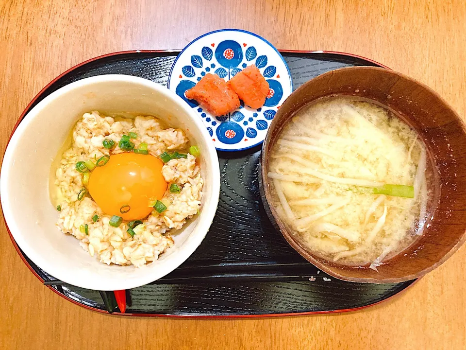 オートミールの卵かけご飯定食|ゆうかさんさん