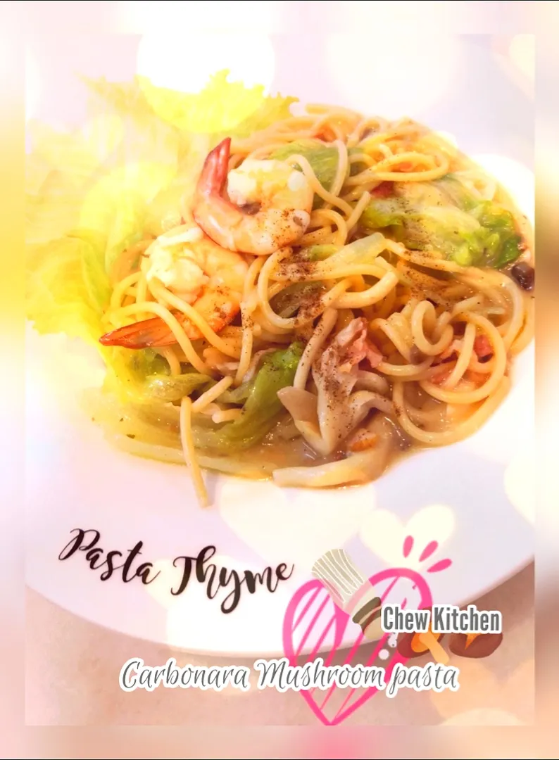 Carbonara Mushrooms pasta|Karen Chewさん