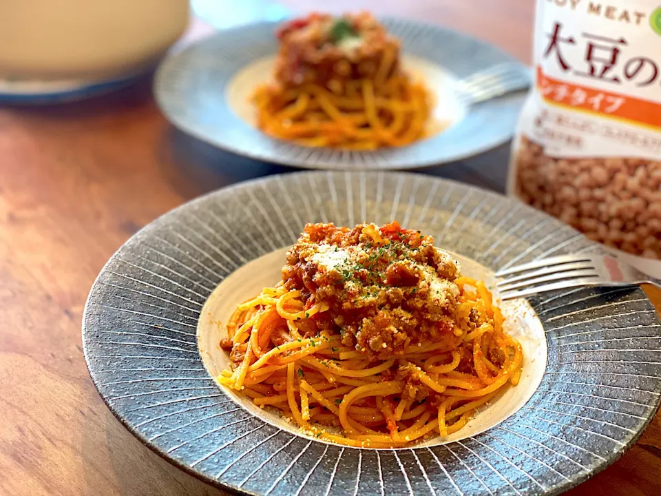 大豆ミートソースパスタ🍝|まめすけ。さん