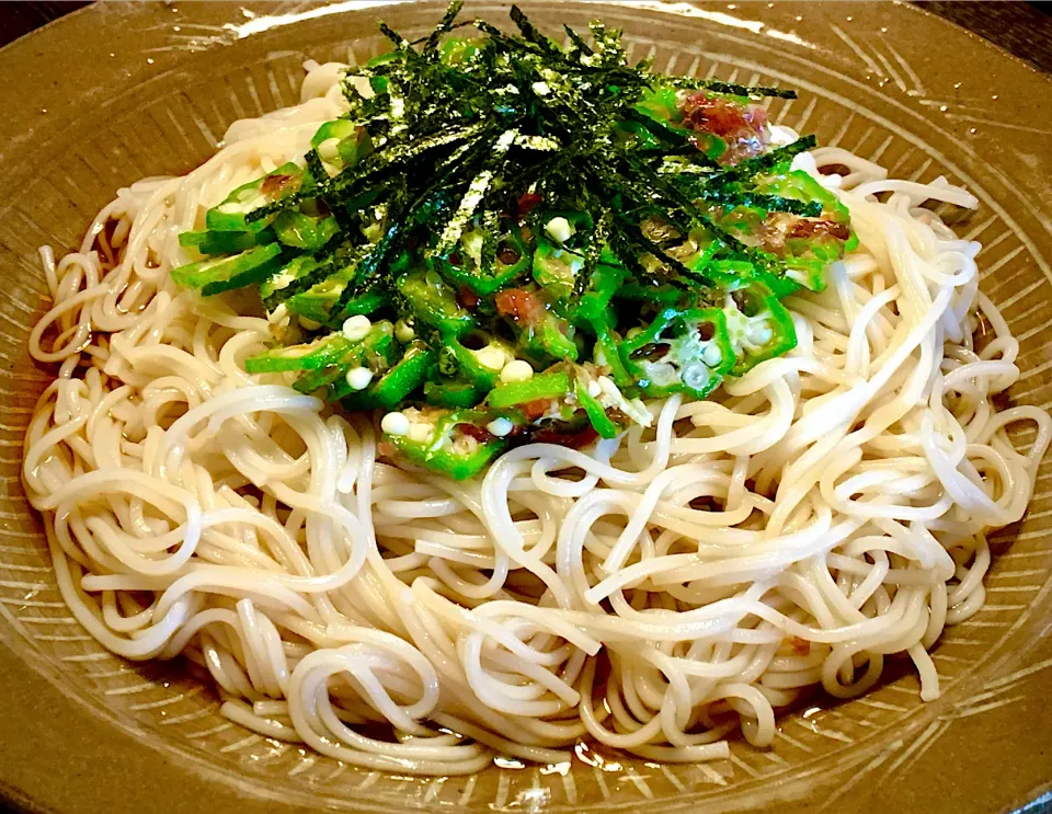 オクラ万能ソースのぶっかけ素麺|mottoさん