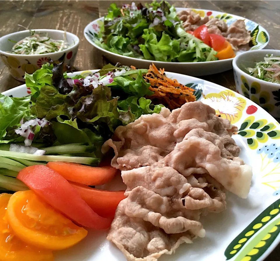 Snapdishの料理写真:野菜を食べる冷しゃぶ🥬🍅🥒🥕#野菜の日|七海さん