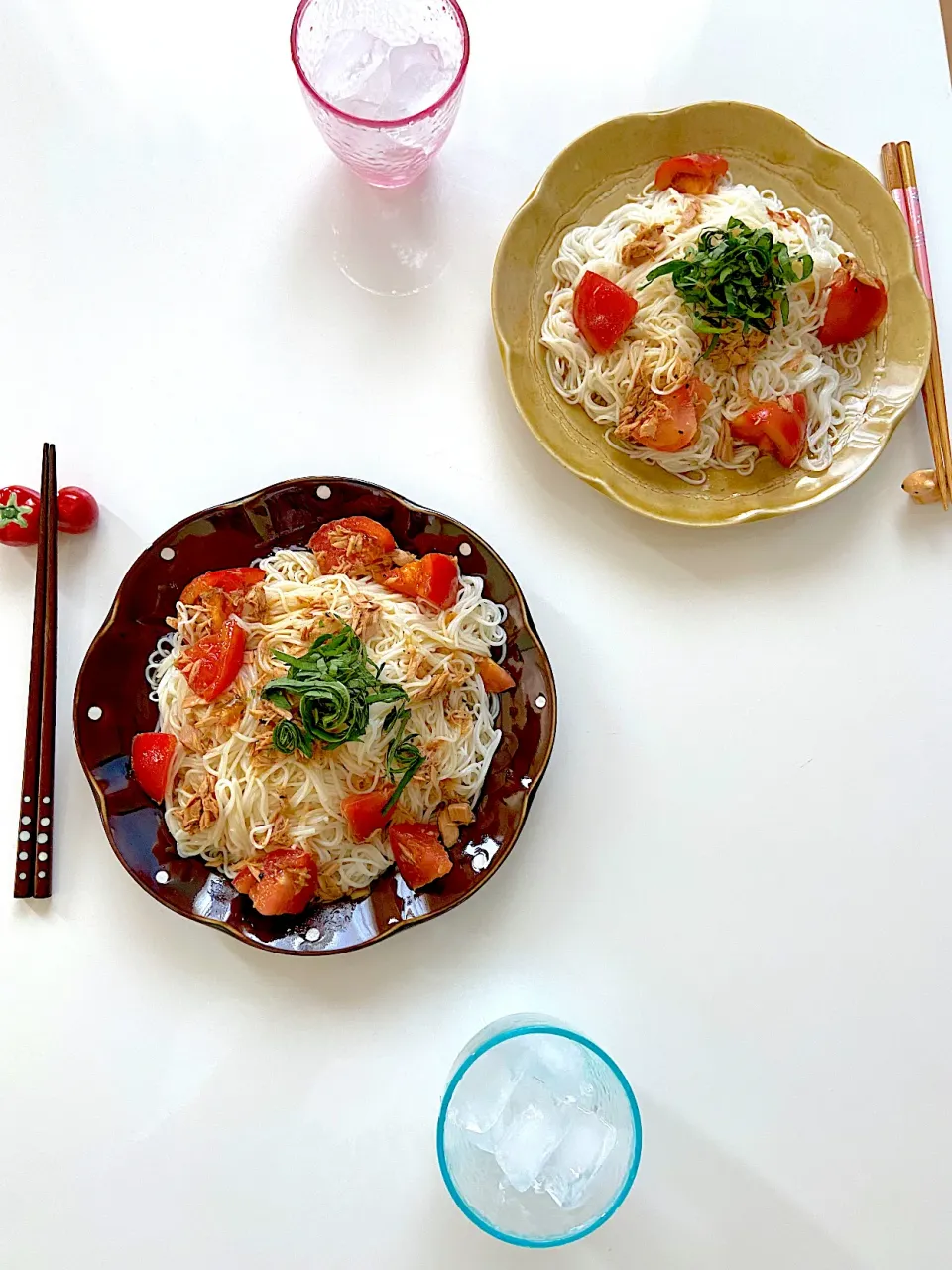 ランチにツナトマト素麺🍅|ちゅぱきちさん