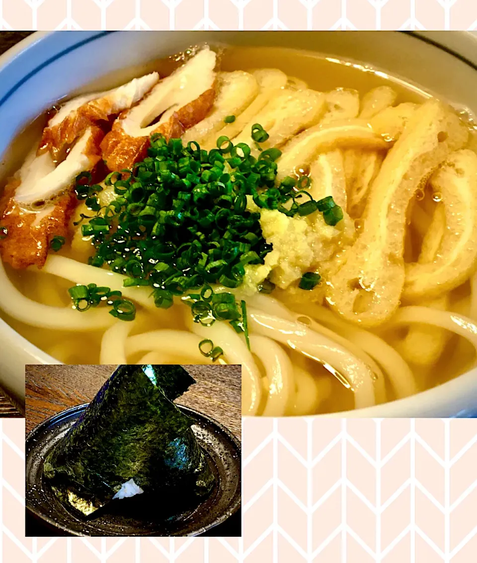 讃岐風きざみうどん•鰹節おむすび|mottoさん