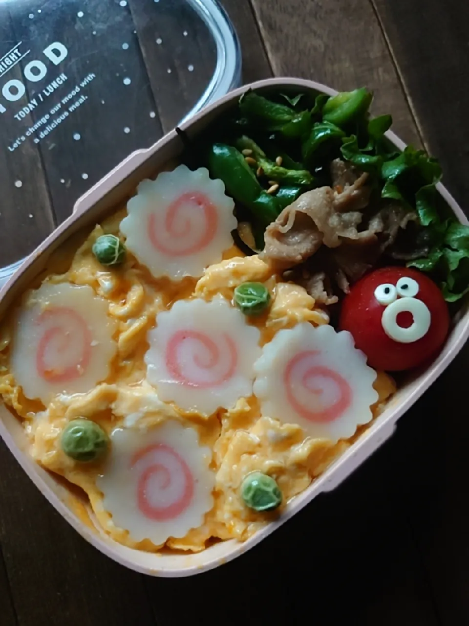 漢の…長女用🍱カニかまじゃなくて🍥なると天津飯弁当|ᵏᵒᵘさん