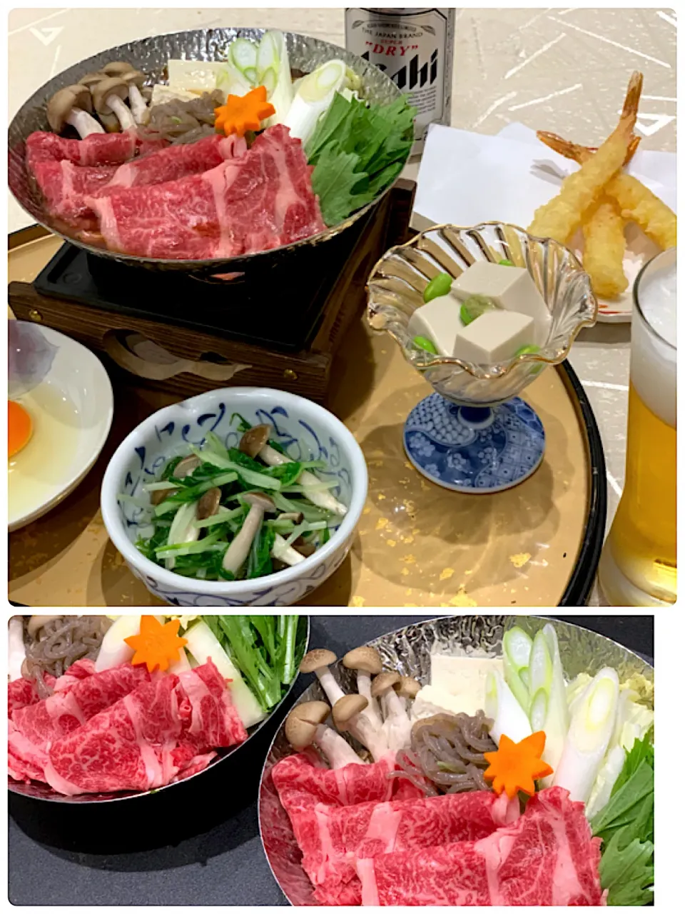 Snapdishの料理写真:今夜はひとりすき焼き🥘|ｋｚｓｙｋさん