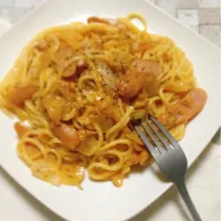 Snapdishの料理写真:すりおろしトマトと蜜柑ソースのパスタ|hexenapfelさん