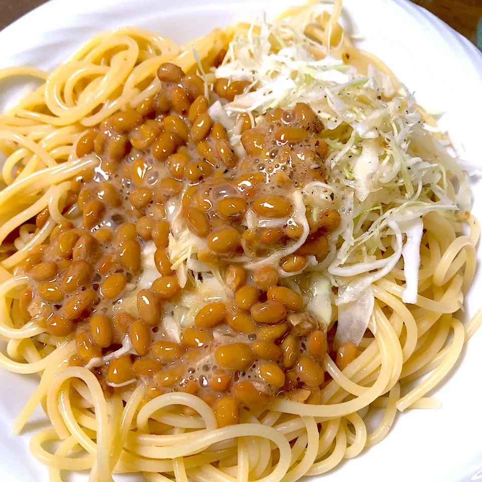 納豆パスタ(冷)|のろさん